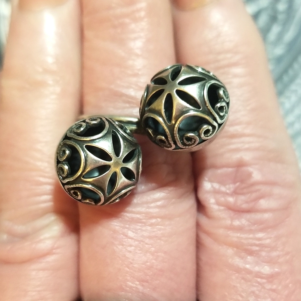1800s EXTREMELY RARE Pomander Ring Sterling Silver - Picture 8 of 9